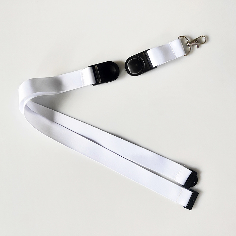 DHLBag Parts Sublimation DIY White Double Sided Blank Polyester Long Cell Phone ID Card Lanyard Strap