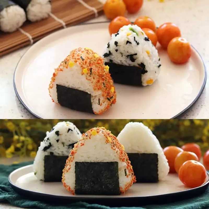 Ny 4 -stil sushi mögel triangel mögel sushi maskin mögel sushi verktyg onigiri ris boll bento maskin mögel kök tillbehör verktyg