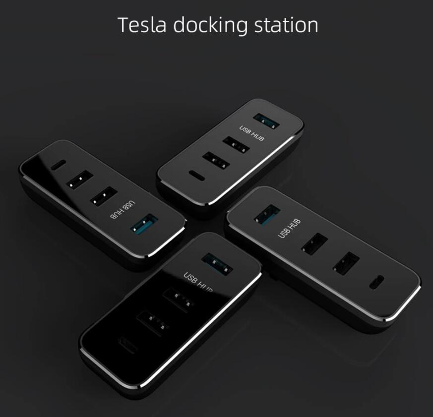 Para tesla modelo 3 modelo y mini hub usb carregador de carro tipo c adaptador plugue cabeça de carregamento acessórios automotivos