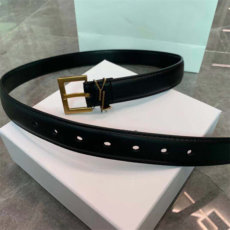 Kvinnor Luxury Fashion Belt äkta läder Womens Designer Högkvalitativa damer Midjebälten Girls Midjebandbredd 2,8 cm White Black Brown 3 färger med presentförpackning