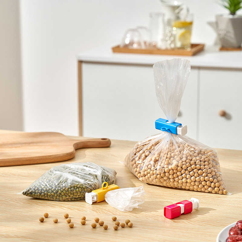 Nuevo 3 unidsmultiusos duradero bolsa de alimentos frescos abrazadera de cierre bolsa de pan elástica Clip de sellado de plástico para cocina bolsa de alimentos frescos
