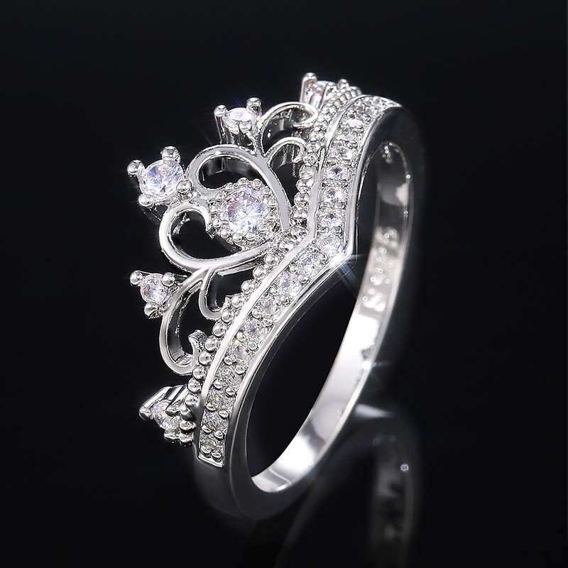 90% скидка короны лаборатория Diamond Cz Ring Ring 925 Стерлинговые обручальные кольца обручальные кольца для женских украшений для свадебного шарма