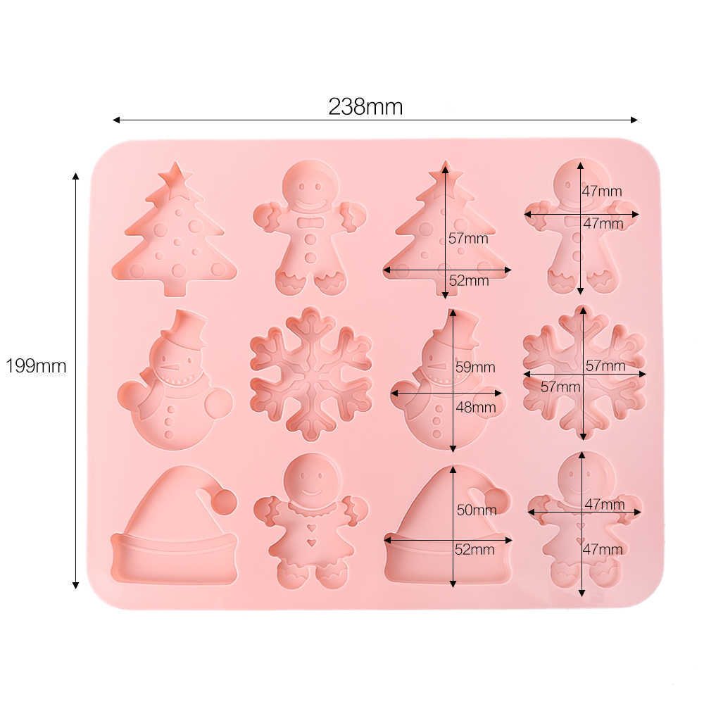 新しいクリスマスシリコーン型雪だるまチョコレートケーキ型diyクリスマスツリーペンダントホームパーティーデコレーションキッチンベーキングツール用