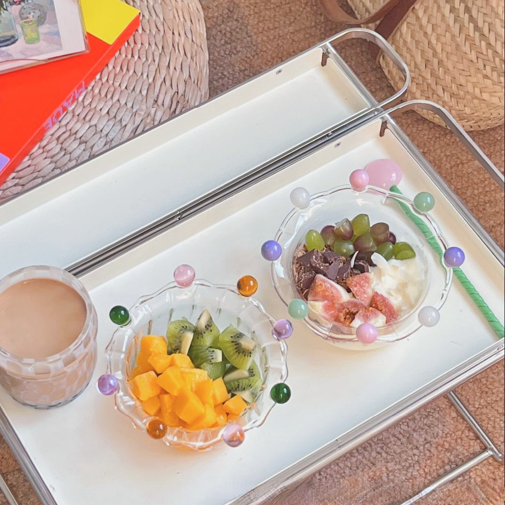 5 -дюймовая стеклянная чаша салат миска милая корона с фруктами фрукты блюдо для закуска конфеты торт чаша мороженое чашка для микроволновой печи Бак программного обеспечения