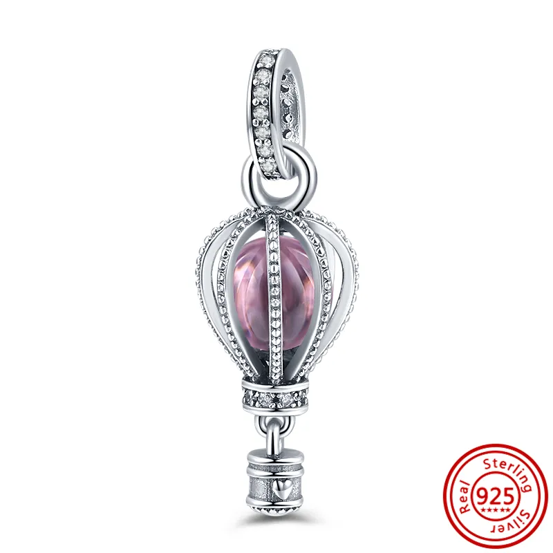 925 Silver bead fit Charms Pandora Charm Bracelet Air Balloon House Murano Glass charmes ciondoli DIY Fine Beads Jewelry