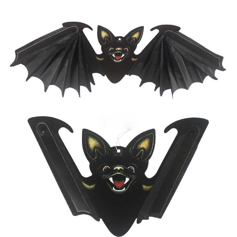 Nuovo pipistrello volante di Halloween Puntelli di ornamento da appendere la decorazione di Halloween Festival Pipistrelli dell'orrore Decorazioni la casa stregata interni ed esterni