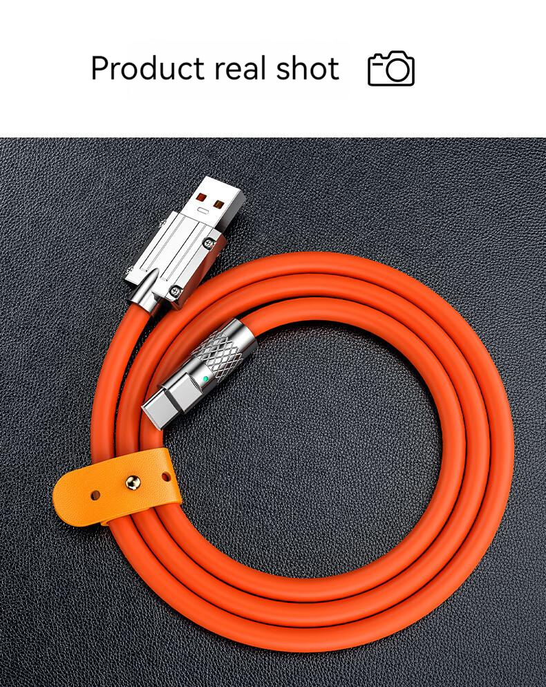 Câble de charge rapide Micro USB 6A 120W pour câble de charge rapide type-c cordon de chargeur de gel de silice