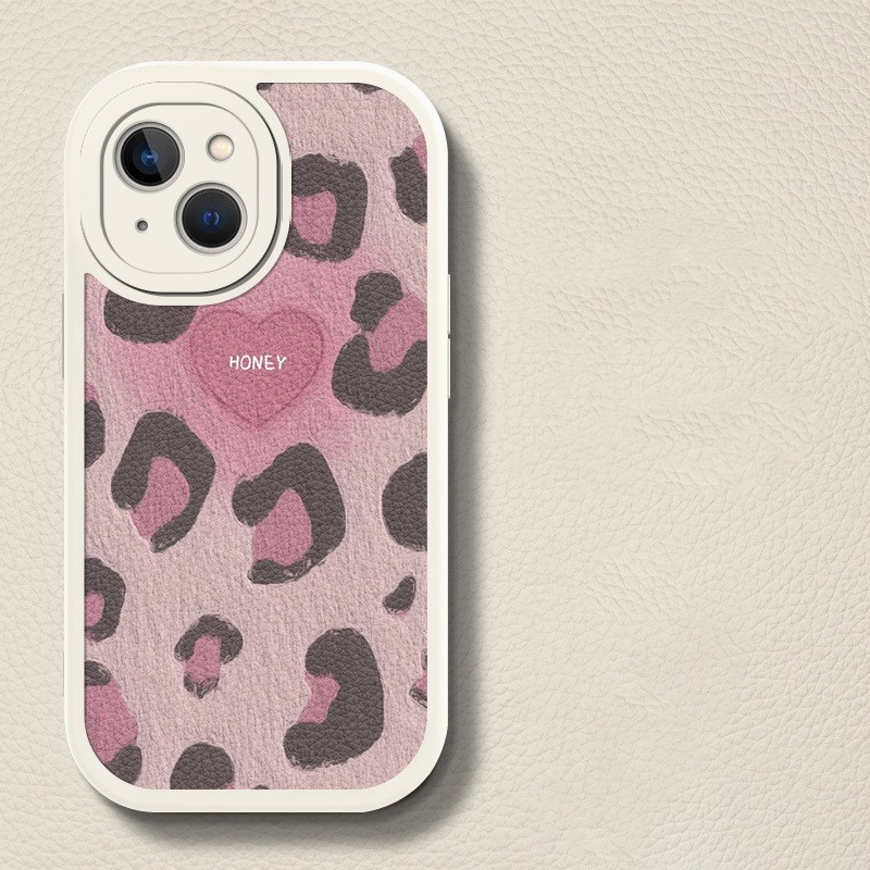 Capa de telefone com estampa de leopardo 14 12 adequada para capa protetora de silicone xr 13pro xsmax