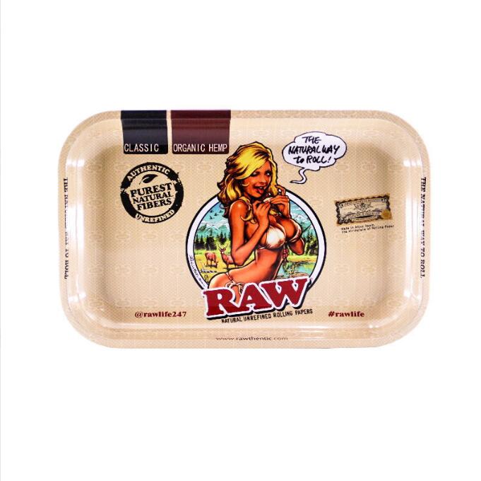 Raw Rolling Tray Metal Cigarette Smoking Trays Tobacco Plate Case Storage 28cm 18cm Smoking Accessories Grinder Roller