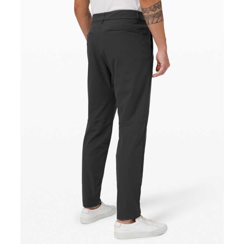 LL Herrenhose, schwarze Kommissionshose, Stretch, Business, lange Hose, lässig, schmale Passform, elastische Taille, Jogger, solide Hose mit Taschen