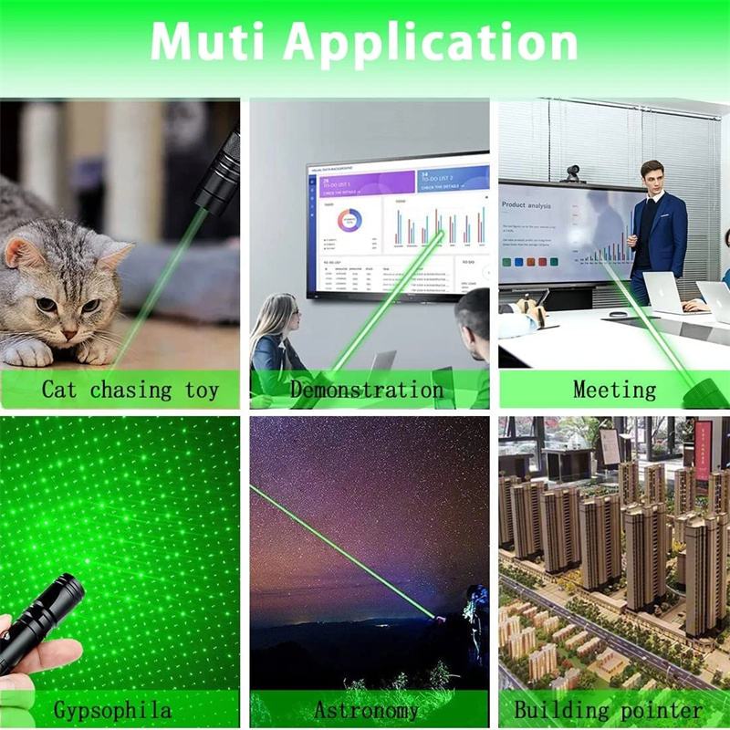 5MW 532NM GRÖN LASER SYD USB LADDA LASER 303 POINTER LJUS Kraftfull justerbar Fokus Lazer Laser Pen Burning