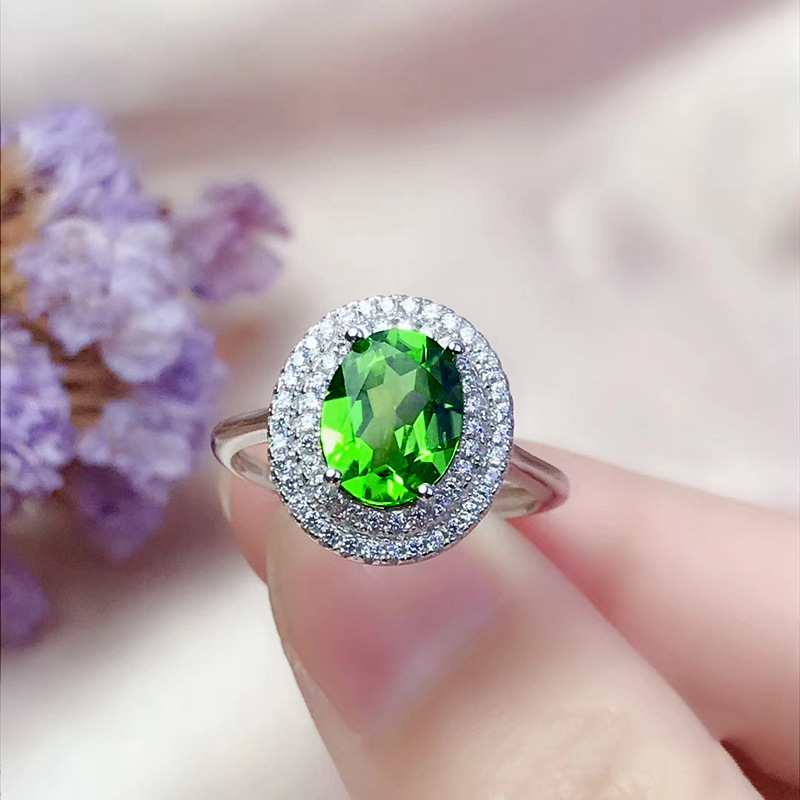 Pierłdy ślubne w stylu europejskim i amerykańskim szmaragd naśladowanie zielony turmalin rubin cyrkon diament 18K biały złoto Pierścień Pierścień Kobiet Party Biżuteria urodzinowa