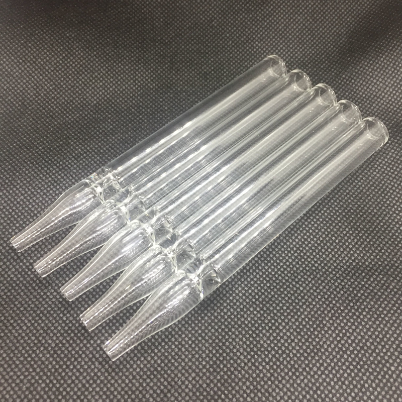 Pyrex dicke Glaspfeifen Trockenkräutertabak Preroll Rolling Roller Zigarettenspitze Tragbare Nadeltypspitzen Bong Bubbler Rauchfilter Bohrinseln Strohnägel Tube DHL