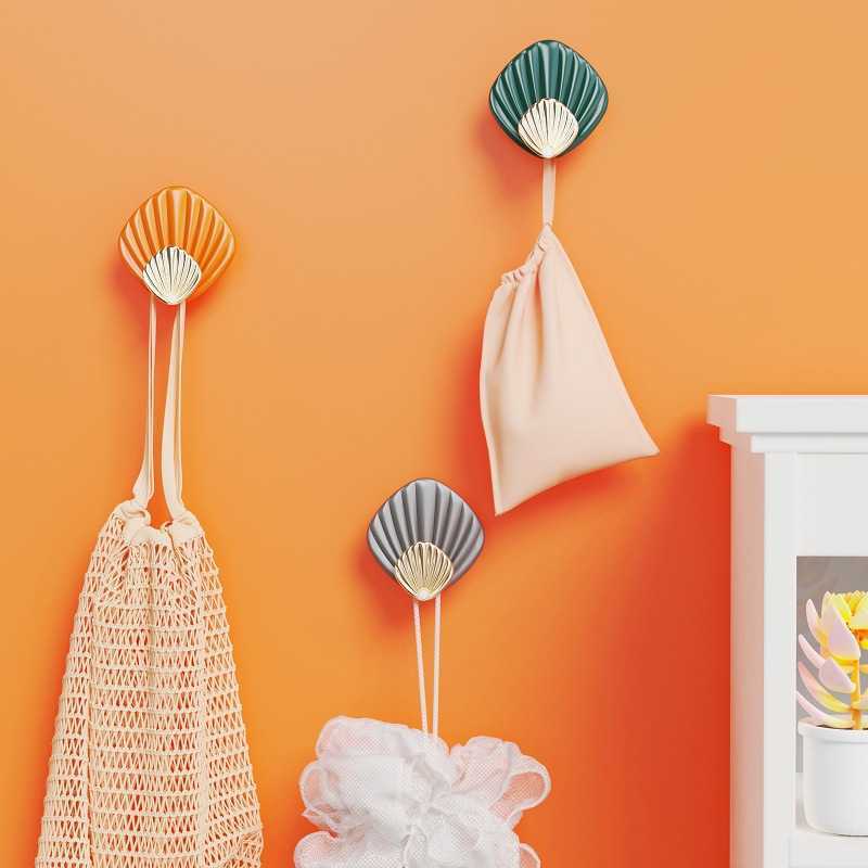 New Wall-mounted Hooks Creative Self Adhesive Behind-door Keys Towel Hanging Holder Home Bathroom Kitchen Decor Organizer Hooks