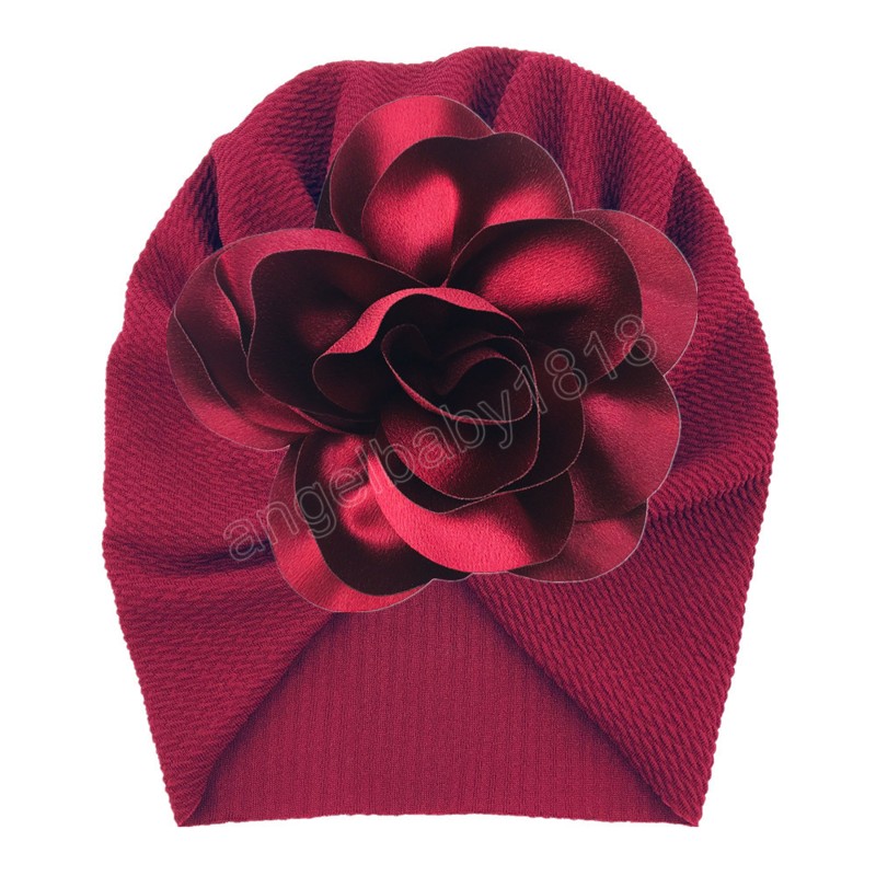 15 CM couleur unie à la main fleur nouveau-né chapeaux doux confortable bébé filles casquette indienne enfants cheveux accessoires cadeau de vacances