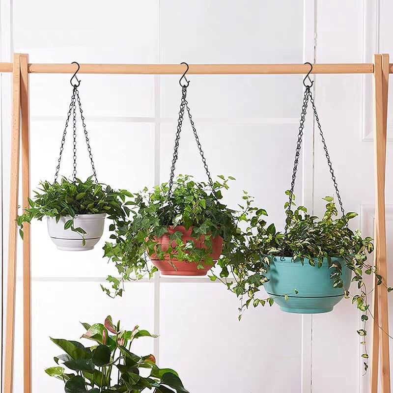 New S-Shape Metal Hook Multi-function Hanging Heavy Duty Holder With Safety Buckle For Plants Towel Bathroom Organizer Hooks