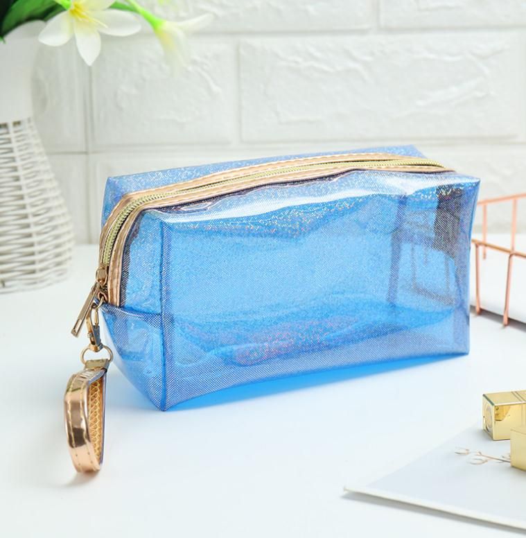 Sac à cosmétiques transparent, pochette de voyage en PVC Transparent, trousse de maquillage avec fermeture éclair pour voyage DF137