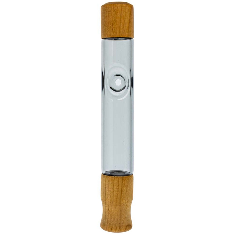 Natural Wood Pyrex Thick Glass Filter Pipes Dry Herb Tobacco Spoon Handpipe Portable Wooden Tips Mouthpiece Innovative Smoking Cigarette Holder DHL