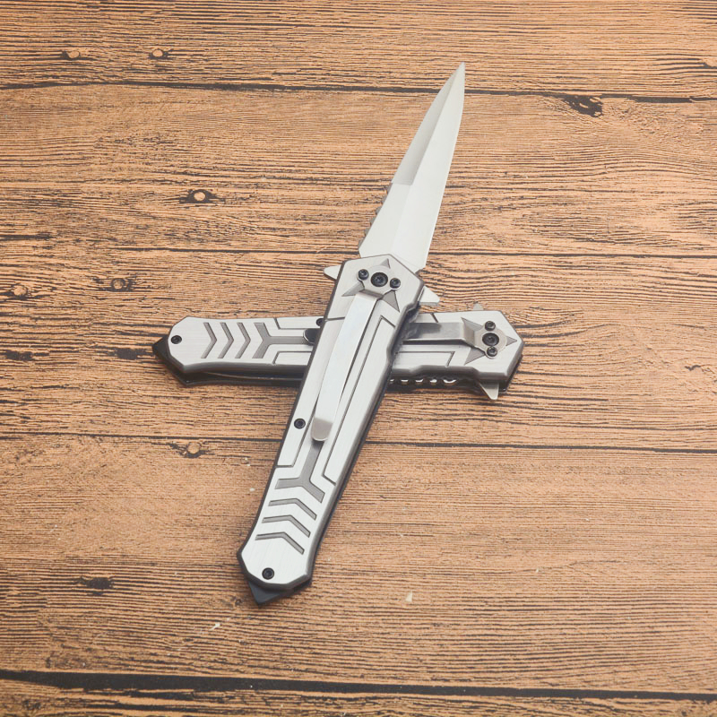 Främjande F130 Flipper Folding Knife 3Cr13Mov Satin Spear Point Blade G10/Rostfritt stålhandtag Hjälp Fast Open Mapp Knives With Retail Box