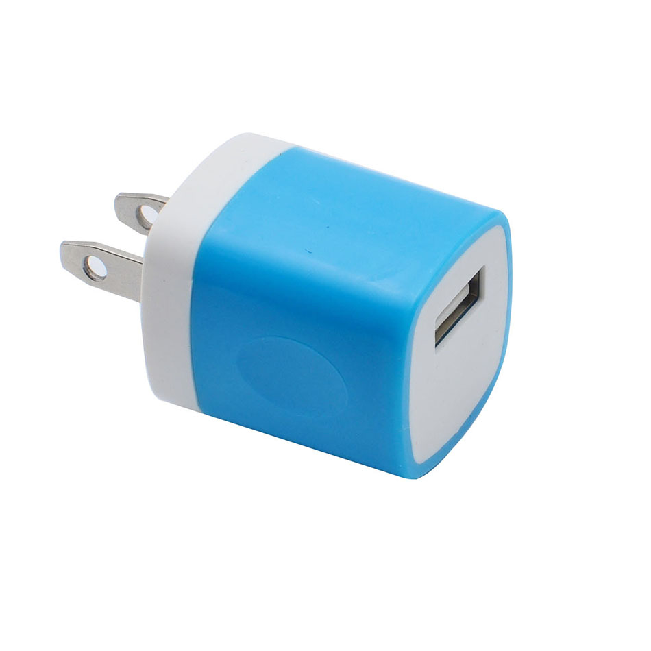 Carregador USB 5V 1A Adaptador de energia de parede Telefone Multicolor Carregadores de viagem para iPhone Xiaomi Samsung