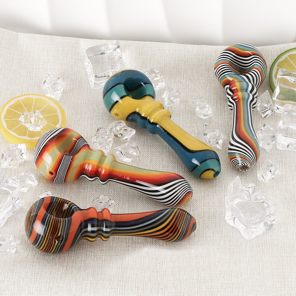 Cool Coloré Heady Groovy Tuyaux En Verre Épais Portable Herbe Sèche Filtre À Tabac Cuillère Bol Fumer Bong Titulaire Pipe À Eau Main Titulaire Tube DHL