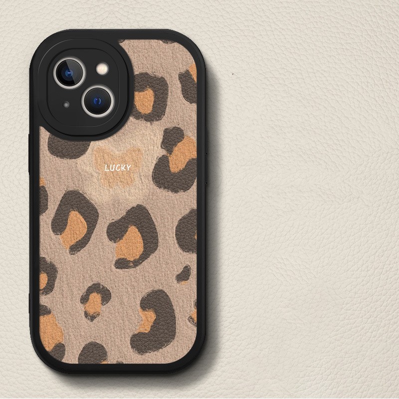 Capa de telefone com estampa de leopardo 14 12 adequada para capa protetora de silicone xr 13pro xsmax