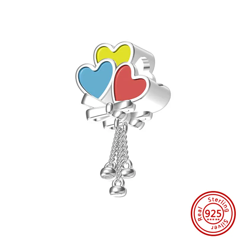 925 Silver bead fit Charms Pandora Charm Bracelet Flower Peacock Rainbow Iron Tower Camera Glasses Balloon charmes ciondoli DIY Fine Beads Jewelry