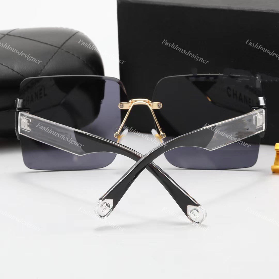 Damen-Designer-Sonnenbrille, Luxus-Sonnenbrille, Lunette, randlose Sonnenbrille mit Diamantschliff, klare Beine, modische Outdoor-Sonnenbrille mit Box, luxuriöse Damen-Sonnenbrille 2266