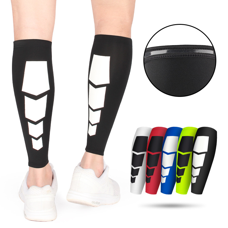 Fotboll Basketboll Sportcykelkalvben Ben Brace Support Stretch Sleeve Compression Draining Leggings Gratis frakt