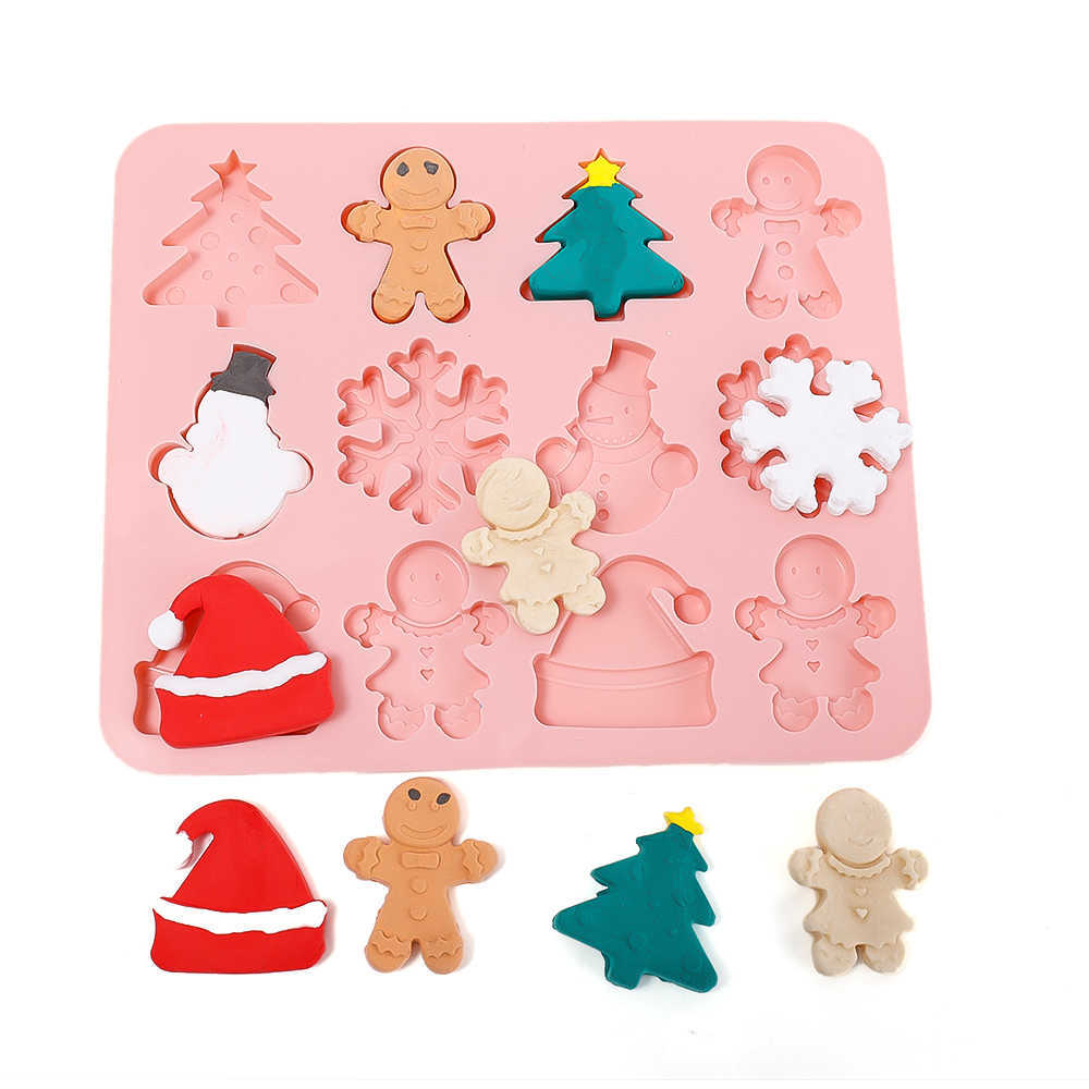 Новые рождественские силиконовые формы снеговики шоколадные формы для тортов Diy Рождественская подвеска для домашних вечеринок