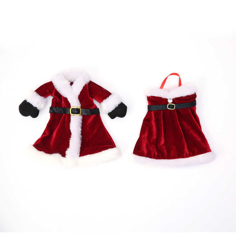 Ny kreativ julvinflaska täcker sammet klänning vin flaska set vin flask väska gåva till jul nyår middag borddekor