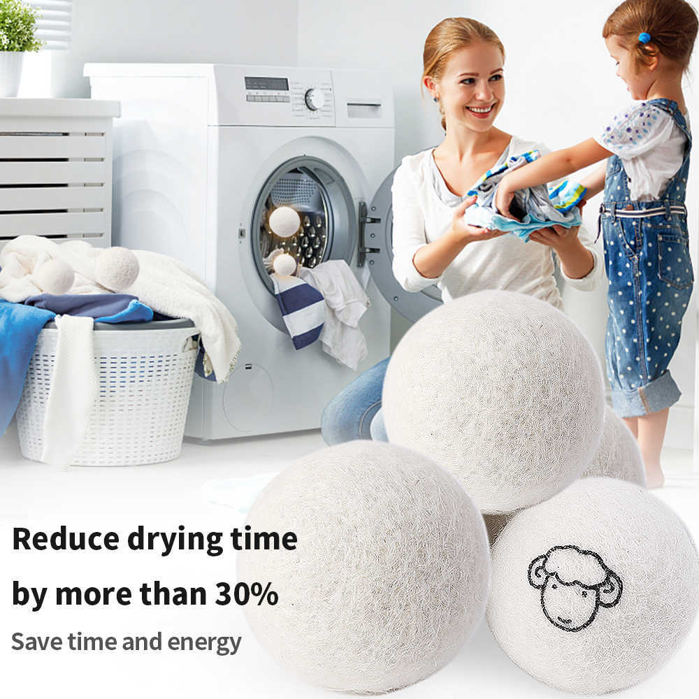 Nya 4stWool Dryer Balls återanvändbara mjukgörare Tvätt tvättar torkbollar för tygkläder hushåll tvättmaskin tillbehör