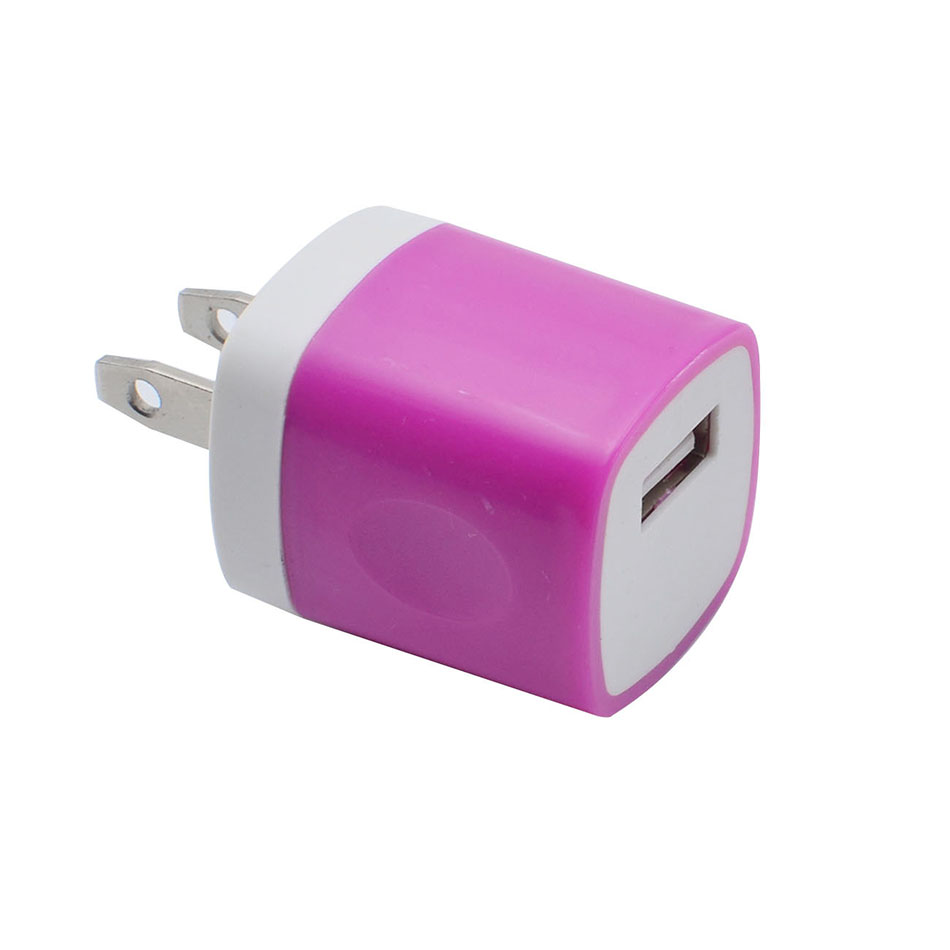 Chargeur USB 5V 1A adaptateur secteur mural chargeurs de voyage multicolores pour iPhone Xiaomi Samsung