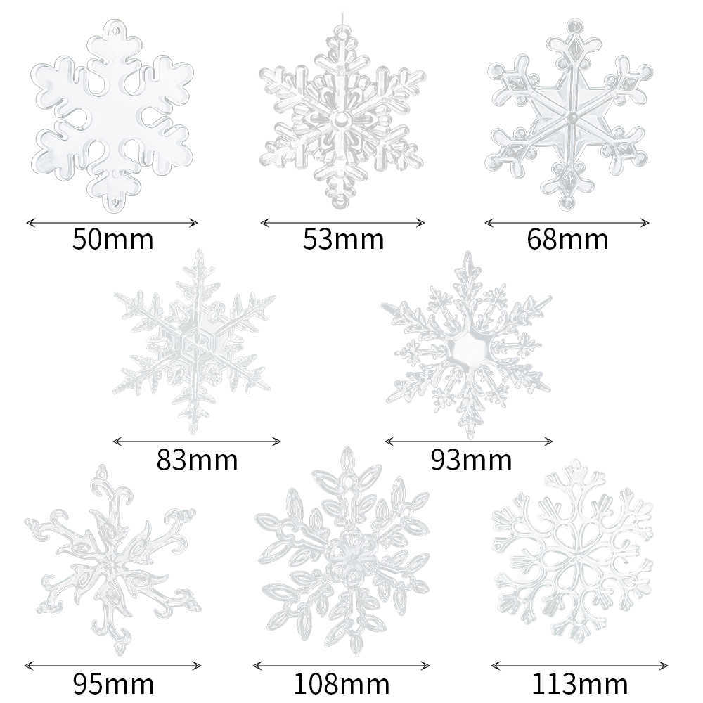 Nuovo 10 Pz Ornamenti Di Natale Fiocchi Di Neve Acrilici Albero Di Natale Ciondolo Appeso Fiocchi Di Neve Finti La Festa Di Capodanno Decorazioni Di Natale