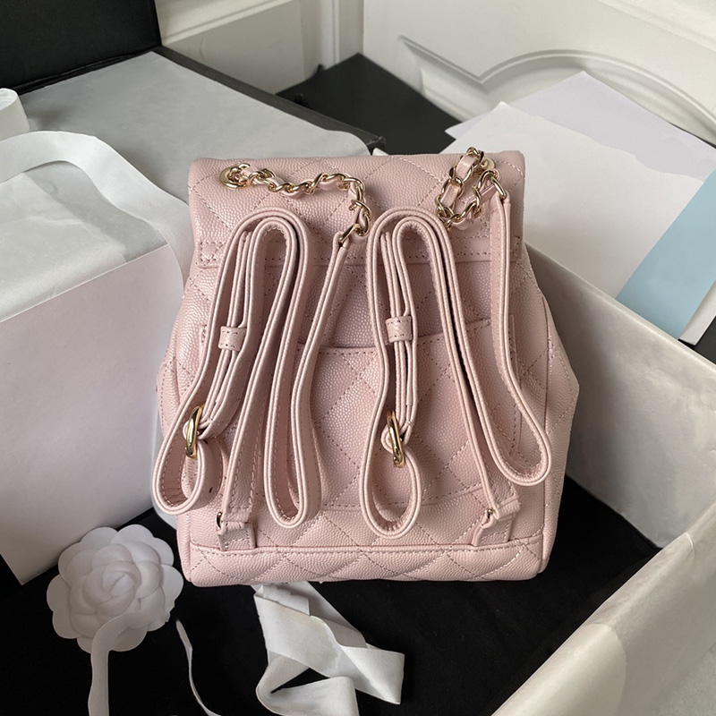 5a Femme en cuir sac à dos de luxe de luxe sac haut top litchi vache à vache noir blanc dame sacs d'épalsine grand espace de voyage de voyage en plein air sac à main avec boîte