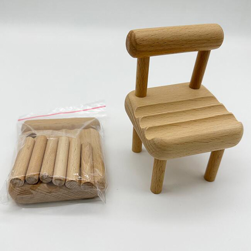 Universal Party Favor Lazy Mobile Phone Holder Solid Wood Beech Table Top Chair Decoration Craft Creative Base Stool Mini Bracket