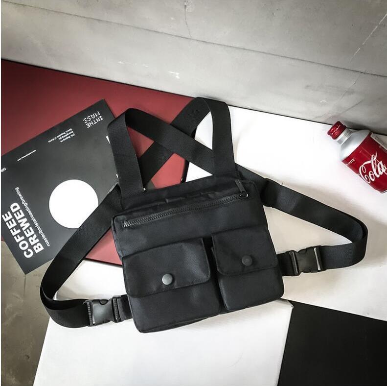 Streetwear Vest Chest Rig Bag Kvinnor Män designer Nylon axelväska kvalitet Hip Hop Sling bröstpåse