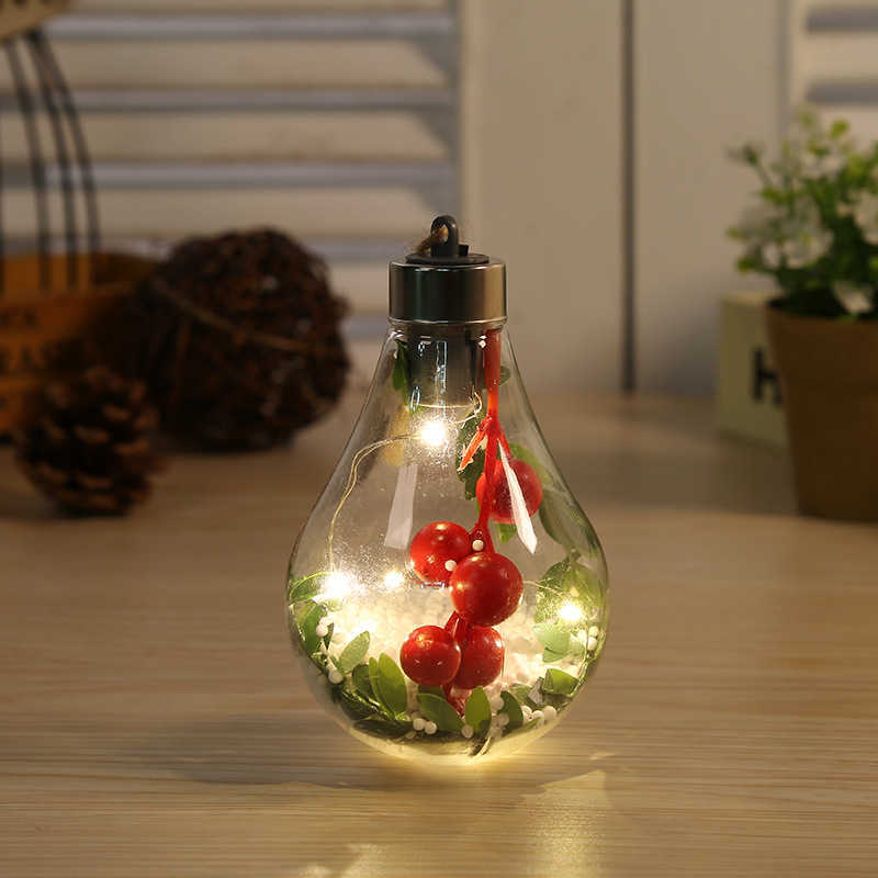 Nouveau sapin de noël décor guirlandes transparentes LED lumineuse veilleuse boule suspendue pendentif maison nouvel an décorations de noël