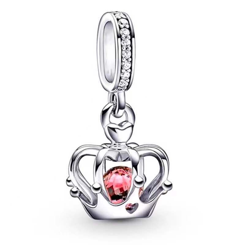 Convient aux bracelets originaux Pandora coeur couronne fête des mères couronne bouchon boucle moto argent breloques perle pour les femmes bricolage collier européen bijoux