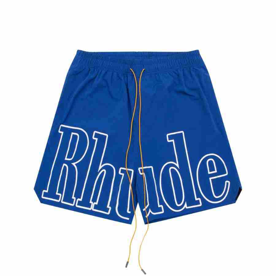 Shorts Mens Rhude Designer Short Men Summer Quick Drying Ademend Mesh Drawtring Beachwear Losse sportshorts voor mannen