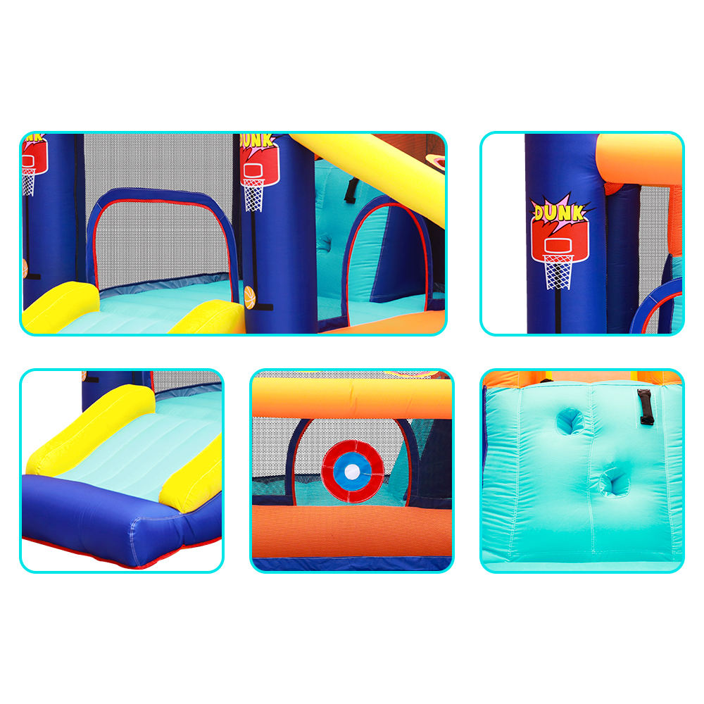 Kid Outdoor Play Toy Inflatable Bouncer Jumper Park Playground Toys Bounce House with Slides for Kids Birthday Party Jumping Fun Bouncy Castle with Blower Ball Pit