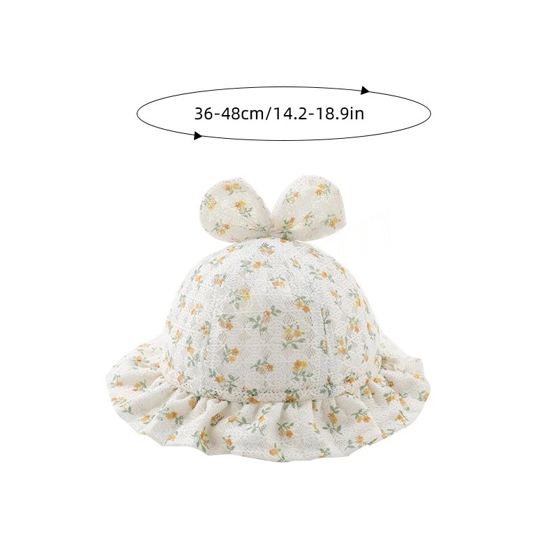 夏の新しいベビーハットかわいいウサギ耳の女の赤ちゃんバケツ帽子ソフトコットンワイドブリム調整可能な屋外ビーチパナマキャップサンハット