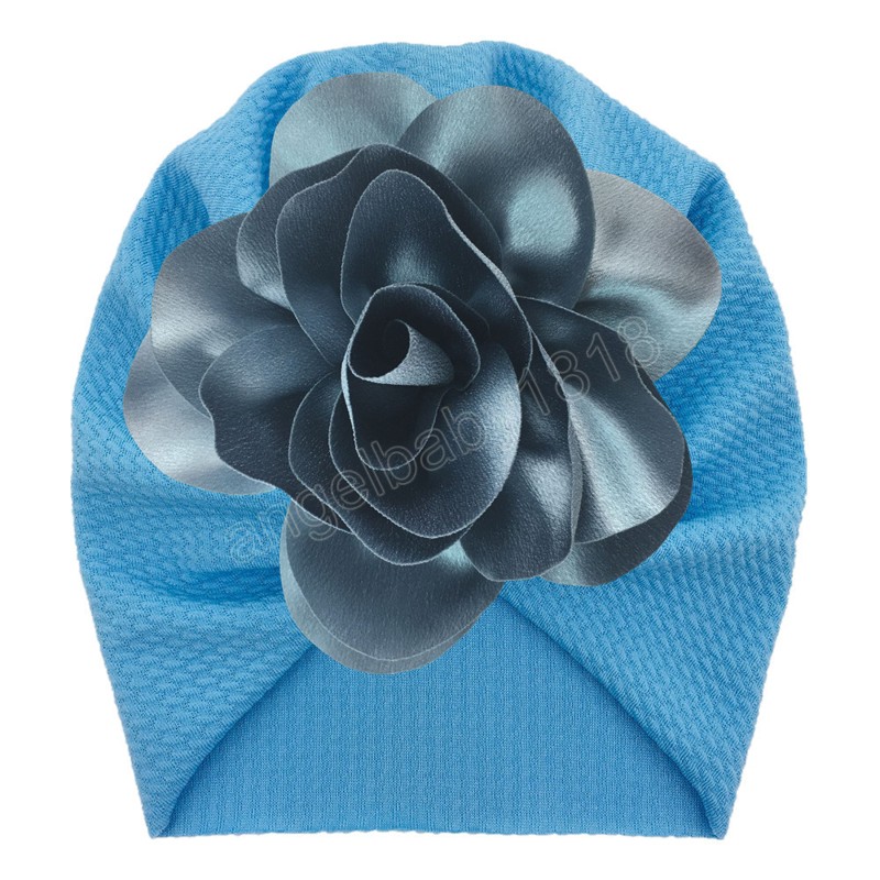 15 CM couleur unie à la main fleur nouveau-né chapeaux doux confortable bébé filles casquette indienne enfants cheveux accessoires cadeau de vacances