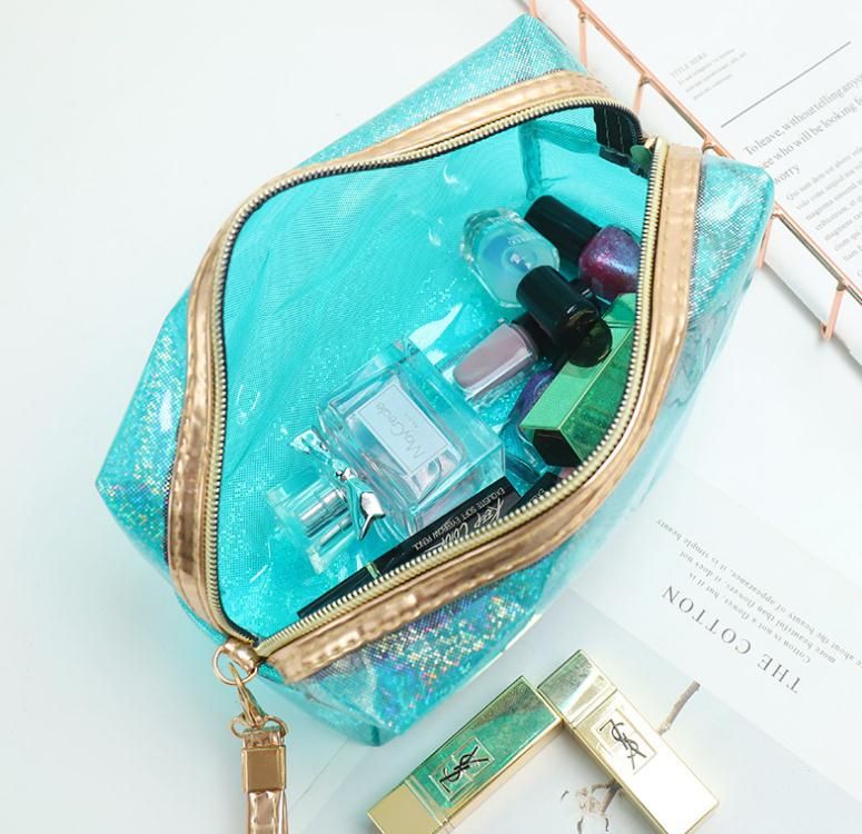 Sac à cosmétiques transparent, pochette de voyage en PVC Transparent, trousse de maquillage avec fermeture éclair pour voyage DF137