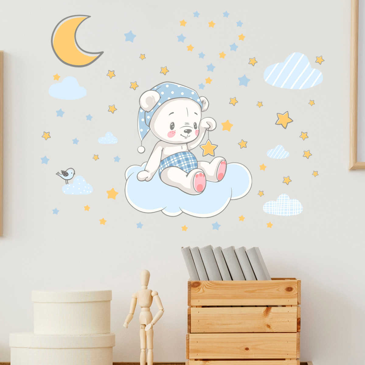 Nouveau papier peint amovible lueur lumineuse pour bébé enfants chambre chambre décoration décalcomanies lueur dans le noir bricolage combinaison autocollants