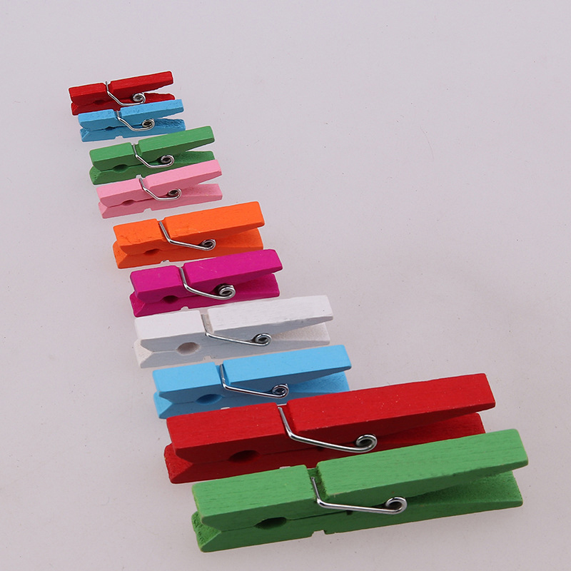 Accessoires de bijoux Composants Mini pinces à linge en bois colorées Broche pour accrocher des accessoires de bijoux fixes vêtements papier photo cartes de message artisanat