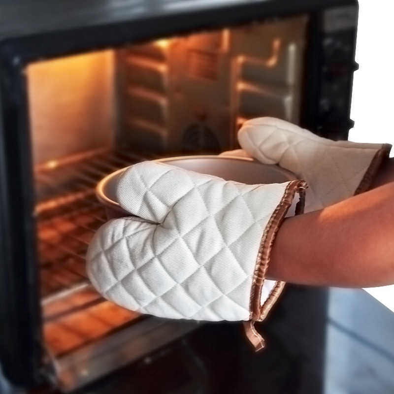 Nya värmebeständiga anti-scaling Bakeware handskar Kök matlagning Mikrovågshandskar Bakning BBQ Potholders Ugn Mitts Köksmaterial