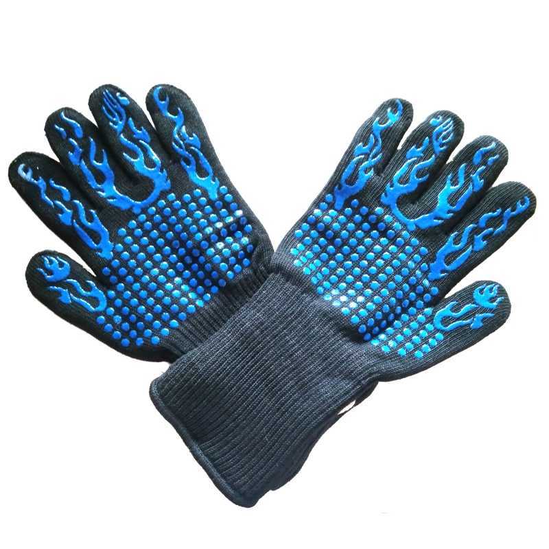 Nouveau 800 degrés ignifuges gants résistants à la chaleur BBQ four gants Silicone four mitaines Barbecue chaleur Lnsulation micro-ondes gants