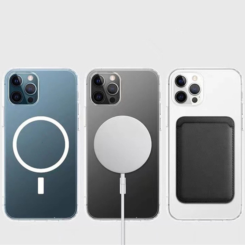 Magsafe Transparent Acrylique Magnétique Antichoc Téléphone étuis pour iPhone 14 13 12 11 Pro Max Mini XR XS X 8 7 Plus Samsung S23 S22 S21 Compatible Chargeur Sans Fil Dropshipping