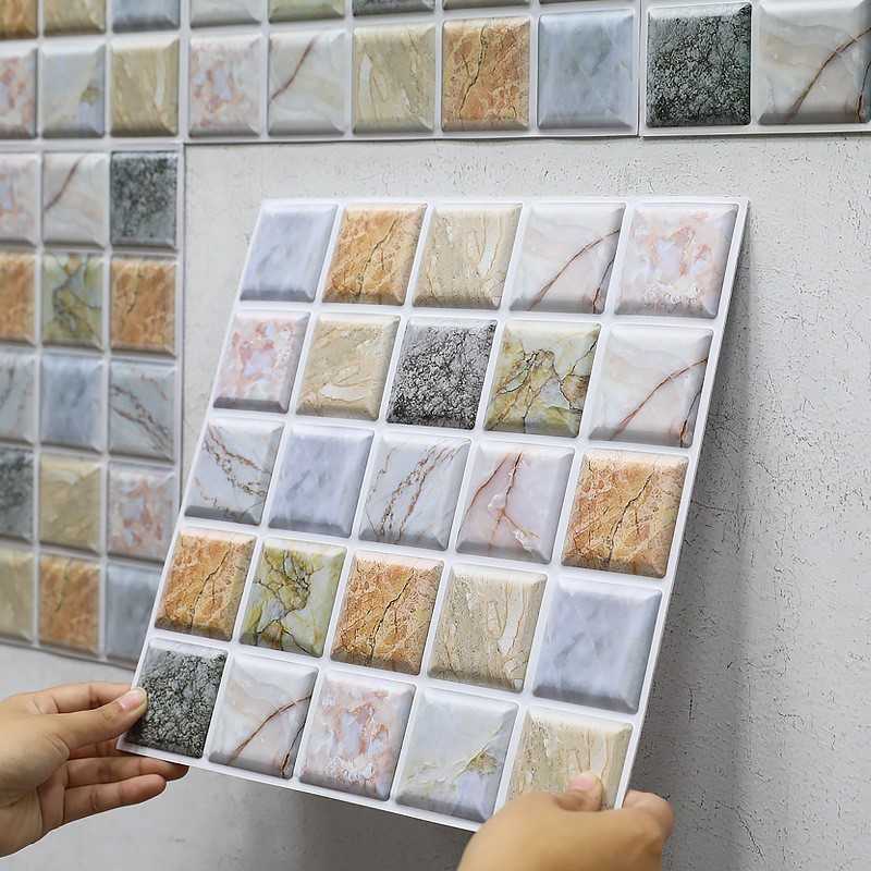 Nuovi adesivi murali piastrelle a mosaico 3D Adesivi igienici autoadesivi Bagno Doccia Lavandino Adesivi murali a prova di umidità rinnovati